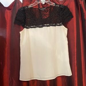 Lace and poly blouse
